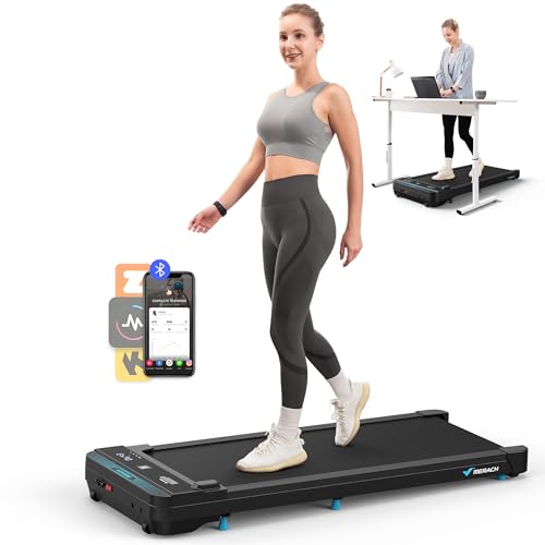 MERACH Walking Pad, Small Treadmill for Home & Office, Under Desk Treadmill with Max 3.8MPH 40 dB, 2 in 1 Quiet Portable Mini Treadmill with Remote Control, APP, LED Display